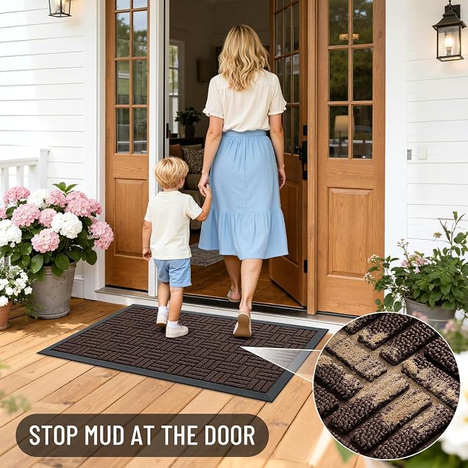 OLANLY Front Door Mat Outside Entrance 59x23, Heavy Duty Sturdy Natural Rubber - Image 7