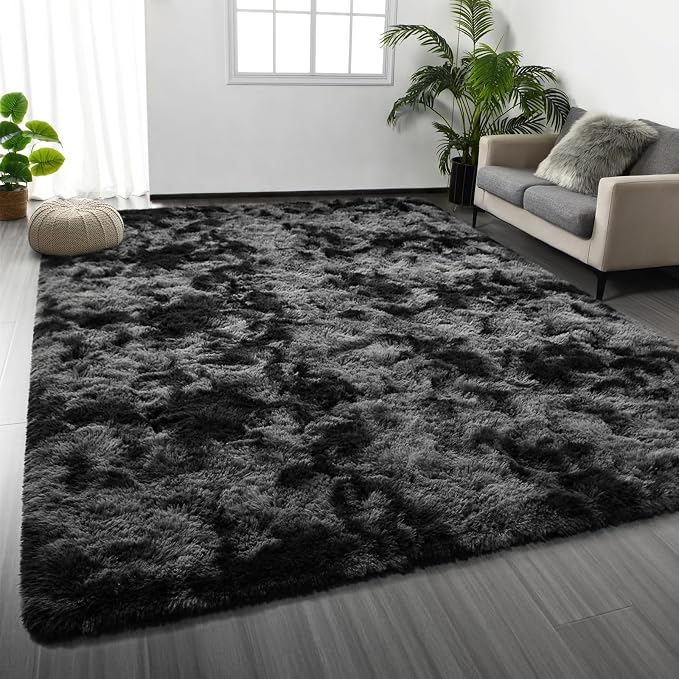 Deerhoo Shag Area Rug, 4 X 6 Tie-Dyed Plush Fuzzy Rugs by Deerhoo