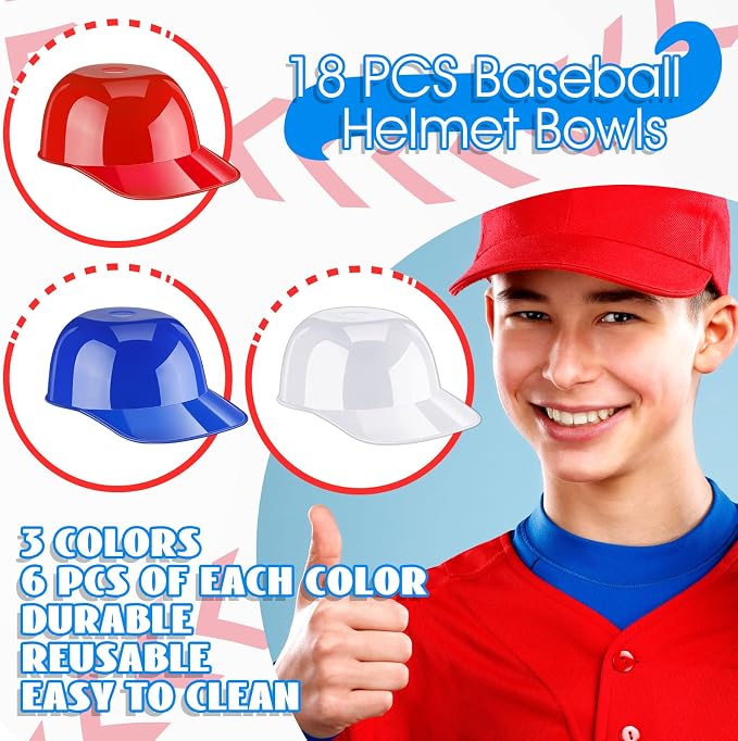 Ice Cream Dessert Baseball Cap Bowls Baseball Helmet Snack Bowl 8 oz Mini Party - Image 6