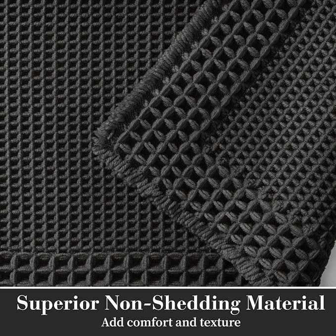 RESARE Waffle Bathroom Runner Rugs, Super Absorbent Bath Mat Non Slip Washable - Image 2
