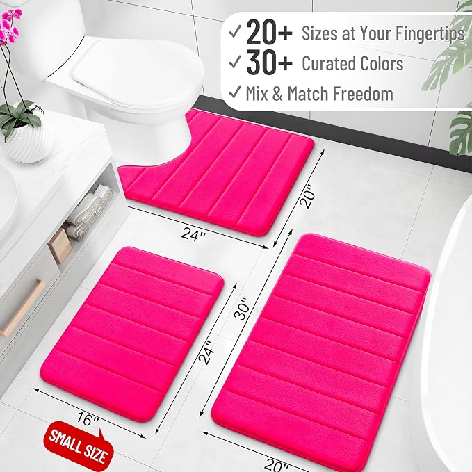 OLANLY Memory Foam Bath Mat 44x32, Super Soft Absorbent Bathroom Rugs, Quick Dry - Image 2