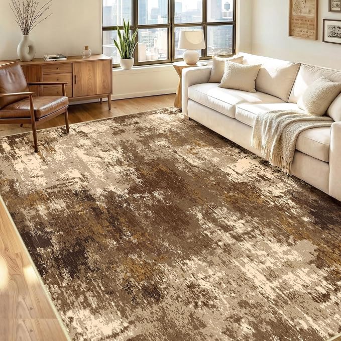 RELEANY Washable Area Rugs 6'x9' Non-Slip Modern Abstract Soft by RELEANY