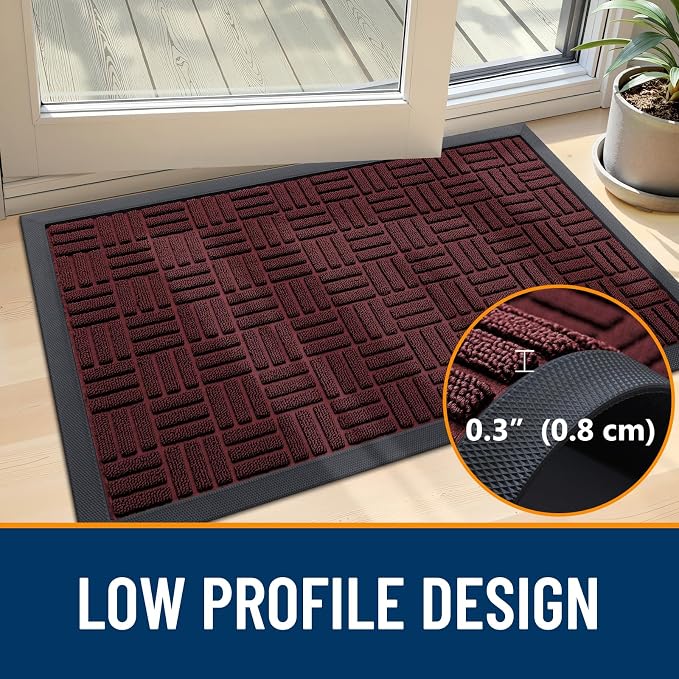 OLANLY Front Door Mat Outside Entrance 35x23, Heavy Duty Sturdy Natural Rubber - Image 5
