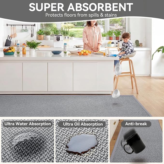 Kitchen Rugs Non-Slip and Washable, Kitchen Mats - Image 4