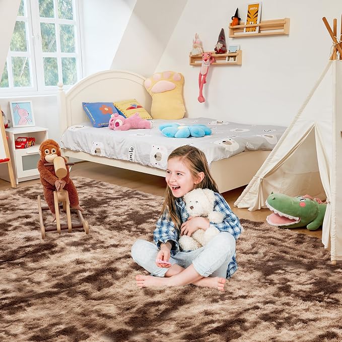 Ultra Soft Rug for Living Room, 6X9 Fluffy Shag Area Rug for Bedroom, Modern - Image 2