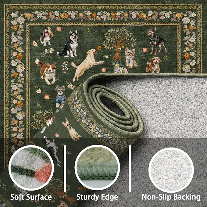 Washable Area Rug 8x10, Large Soft Dog Rugs - Image 7