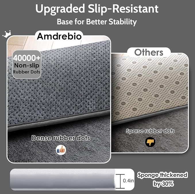 Amdrebio Grey Area Rugs for Bedroom Living Room, Fluffy Fuzzy Modern Rugs for - Image 6