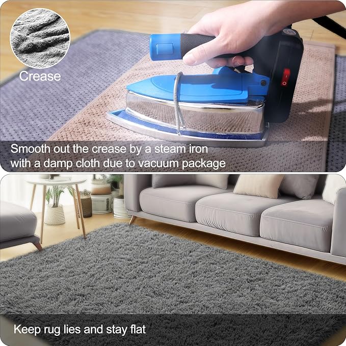 qulint 3x5 Area Rugs for Bedroom, Soft Fluffy Rug for Boys Room Fuzzy Shag - Image 5