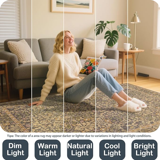Area Rug for Living Room, 10x12 Large Washable Rugs for Dining Room, Non Slip - Image 5