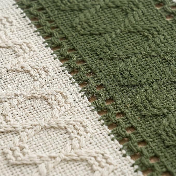 Artoid Mode Army Green Farmhouse Rustic Table Runner 12x48 Inch | Seasonal - Image 6