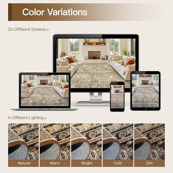 Lofus 10x14 Area Rug for Living Room, Soft Boho Carpets for Bedroom Dining Room - Image 8