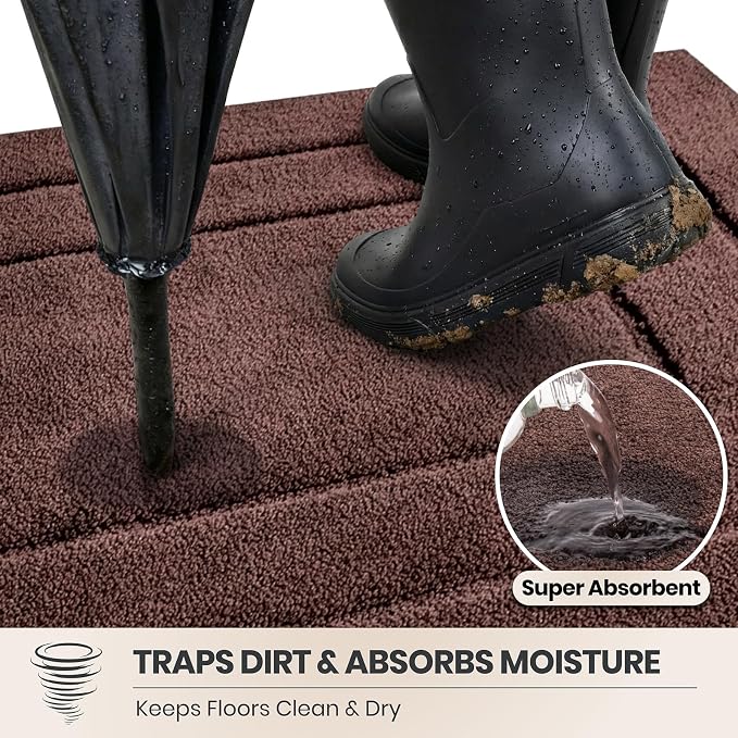 PURRUGS Dirt Trapping Door Mat 24" x 35.5", Non-Slip/Skid Machine Washable - Image 2