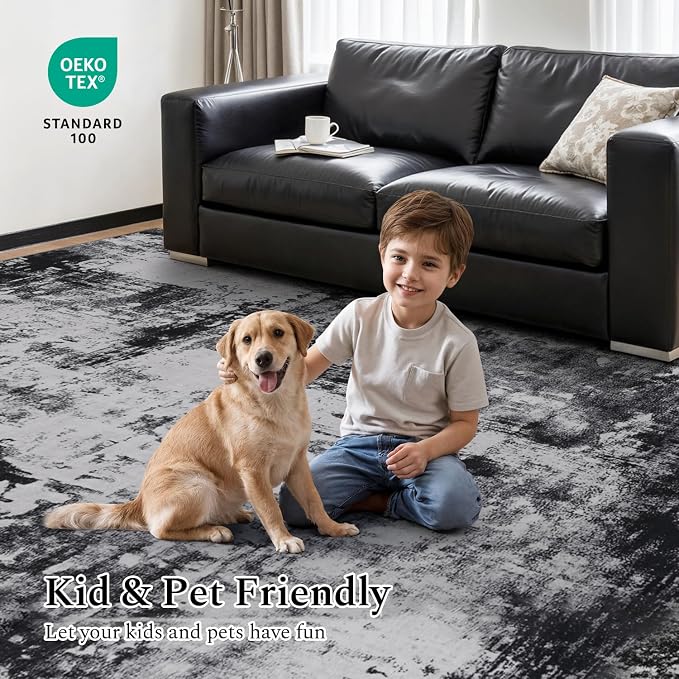 Rugflix 6x9 Area Rugs for Living Room, Washable Large Rug Stain-Resistant Low - Image 6