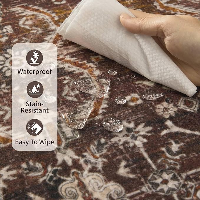 Rugxara Oriental 5x7 Area Rugs for Living Room Bedroom, Vintage Washable - Image 9