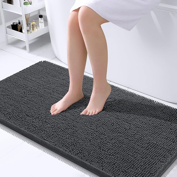 OLANLY Large Bathroom Rugs 40x24, Extra Soft Absorbent Chenille Bath Rugs by OLANLY