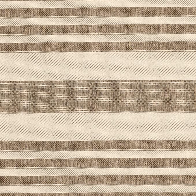 SAFAVIEH Courtyard Collection 2'3" x 8' Brown/Bone CY6062 Stripe - Image 4