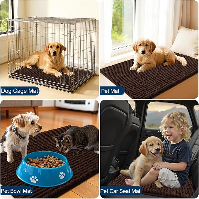 OLANLY Dog Door Mat for Muddy Paws 59x20, Ultra Absorbent Chenille Mud Doormat - Image 7