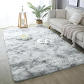 KICHOWUA Area Rug 5x7 Light Grey Fluffy Shag by KICHOWUA