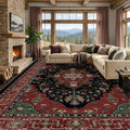 RELEANY Area Rugs Large 10'x12' Washable Non-Slip, Floral Vintage Distress by RELEANY
