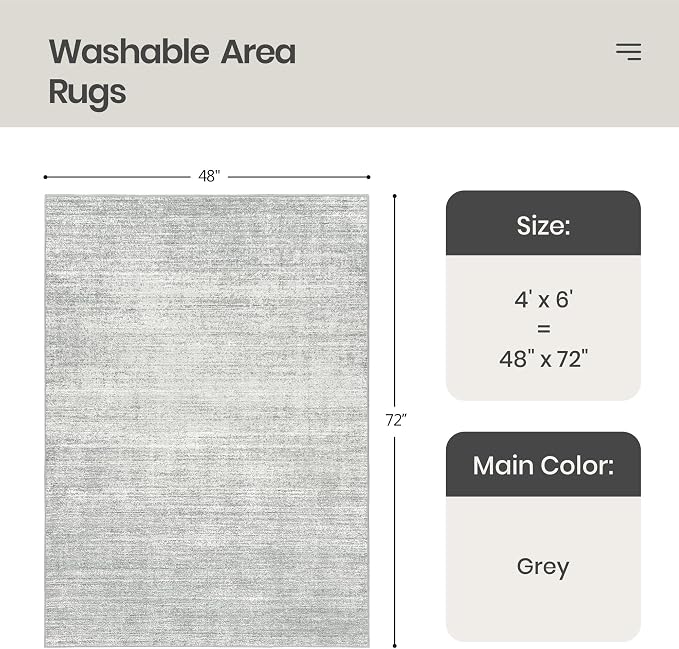 Valenrug Washable Rugs 4x6 - Image 2
