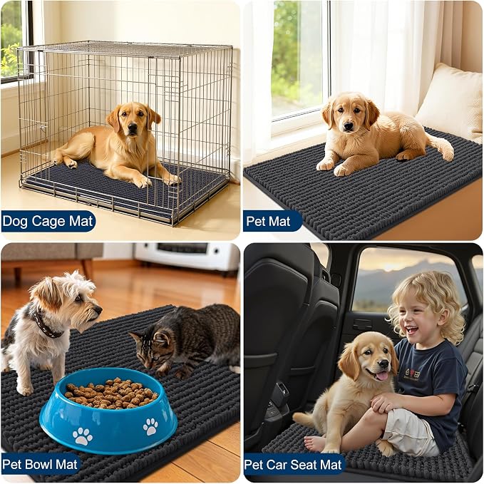 OLANLY Dog Door Mat for Muddy Paws 40x32, Ultra Absorbent Chenille Mud Doormat - Image 7