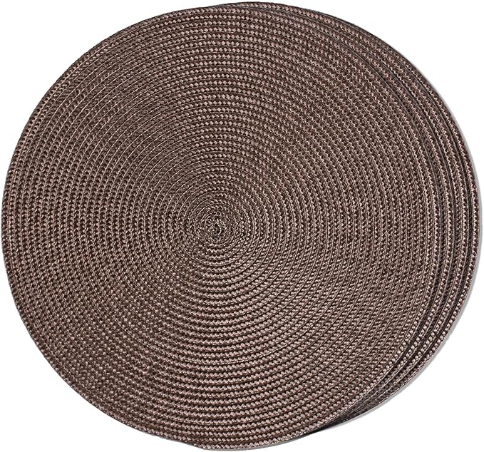 FunWheat Round Braided Placemats Set of 4 Table Mats by FunWheat