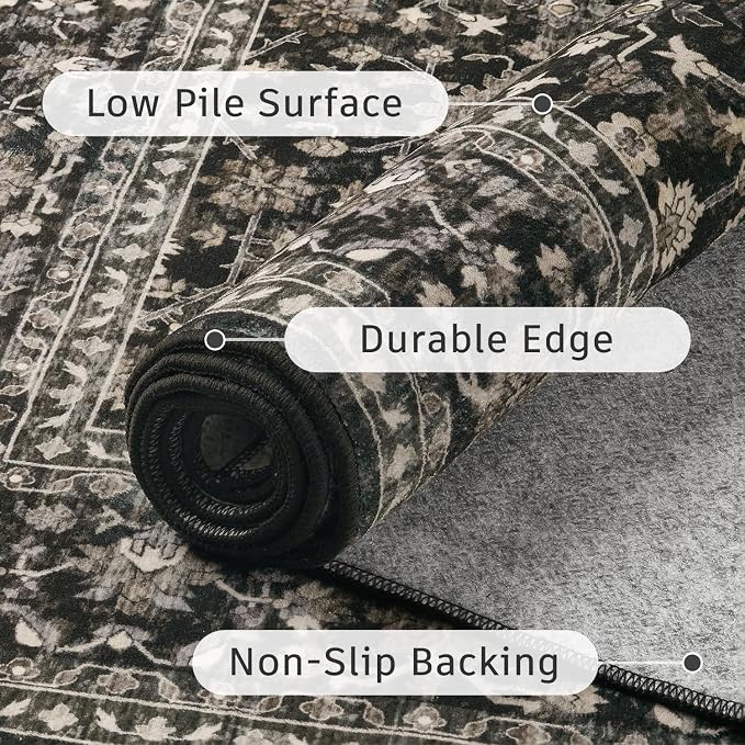 DCX Black 8x10 Rug, Kid & Pet Friendly - Image 7
