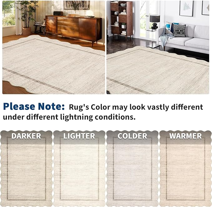 GarveeHome Scalloped Large Living Room Area Rug 8x10 - Image 7