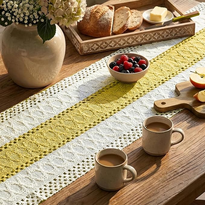 Artoid Mode Yellow Farmhouse Rustic Table Runner 12x60 Inch | Seasonal Holiday - Image 3