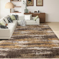 Shag Rugs for Living Room 8x10, Ultra Soft Abstract Brown Big Fuzzy Rugs for by Ailyei
