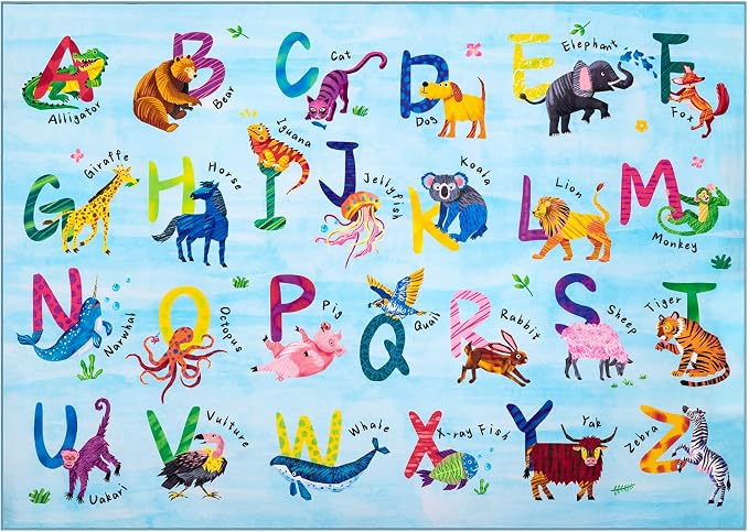 4x6 ABC Classroom Rug for Kids Playroom, Alphabet Rug - Image 8