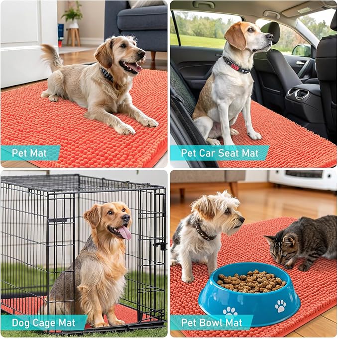 OLANLY Dog Door Mat for Muddy Paws 70x46, Absorbs Moisture and Dirt, Absorbent - Image 7