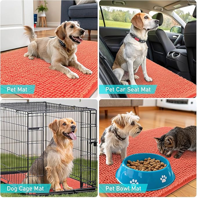 OLANLY Dog Door Mat for Muddy Paws 30x17, Absorbs Moisture and Dirt, Absorbent - Image 7