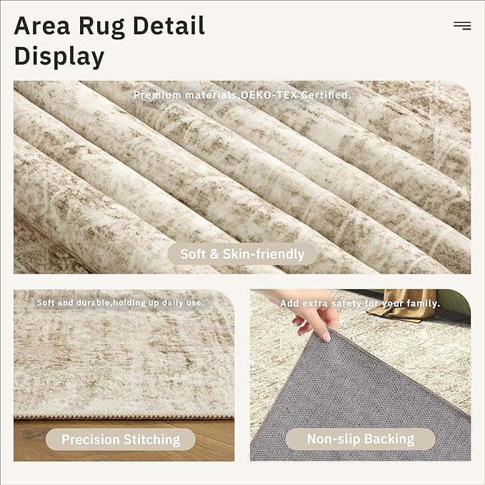 Soalmost Washable Area Rug 8x10, Large Soft Rugs - Image 6