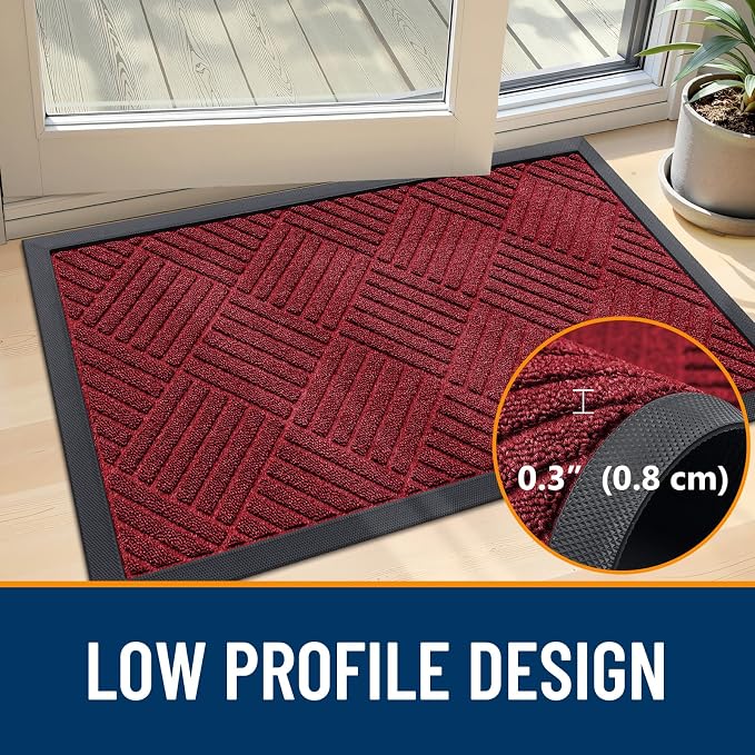 OLANLY Front Door Mat Outside Entrance 33x21, Heavy Duty Sturdy Natural Rubber - Image 4