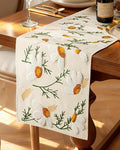 Canvas Embroidered Narrow 13"x 108" Table Runner, Rustic texture, Machine by Kokaaee