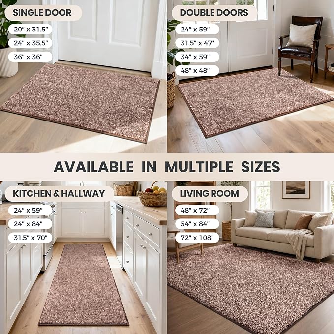 PURRUGS Dirt Trapping Door Mat 20" x 31.5", Non-Slip Machine Washable Entryway - Image 9
