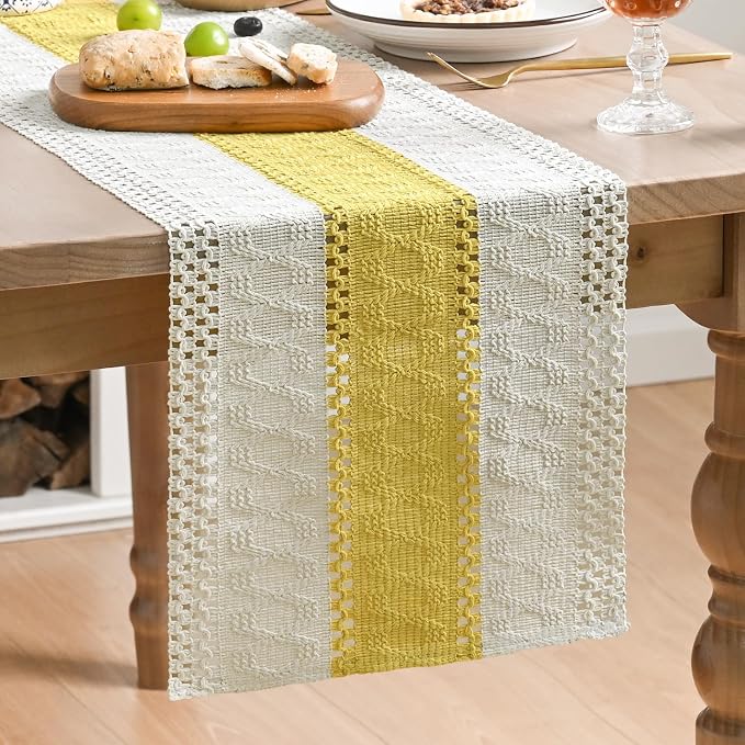 Artoid Mode Yellow Farmhouse Rustic Table Runner 12x120 Inch | Seasonal Holiday by ArtoidMode