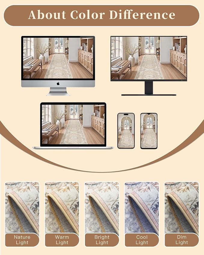 Madane Hallway Runner Rug 2x12, Extra Long Washable Runner Rugs - Image 10