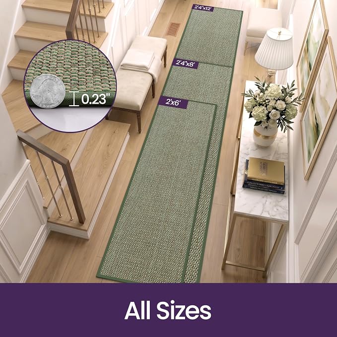 DEX Hallway Runner Rug 2'4''x8, Non Slip Rubber Backing Inside Entryway Carpet - Image 2