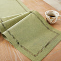 Rustic Burlap Table Runner, Sage Green Table Runners 108 inches Long | Double by Aoztio