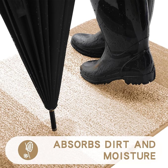 Kitinjoy Indoor Outdoor Door Mat, 59x24 Non-Slip Absorbent Dirt Trapper - Image 2