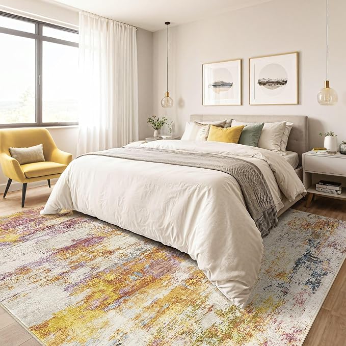 6x8 Area Rugs Living Room: Washable Large Abstract Modern Soft Stain Resistant - Image 4