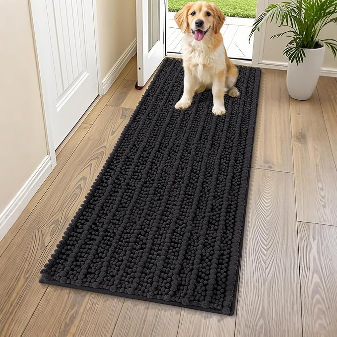 Smiry Dog Door Mat for Muddy Paws 59x24, Absorbent Dirt Trapper, Non-Slip by Smiry