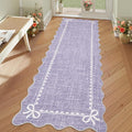 GarveeHome Scalloped Bow Rug for Living Room, Solid Purple Rug for Dorm by GarveeHome