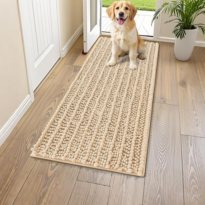 Smiry Dog Door Mat for Muddy Paws 44x24, Absorbent Dirt Trapper, Non-Slip by Smiry