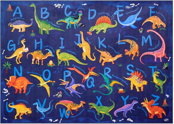 5x7 ABC Classroom Rug for Kids Playroom, Alphabet Rug - Image 3