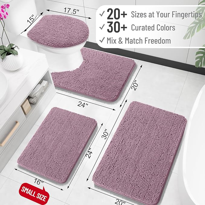 OLANLY Large Bathroom Rugs 59x35, Extra Soft Absorbent Chenille Bath Rugs - Image 2