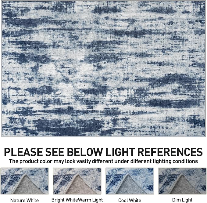5x7 Area Rugs Washable Rug: Modern Abstract Living Room Rug Soft Anti-Skid Thin - Image 7