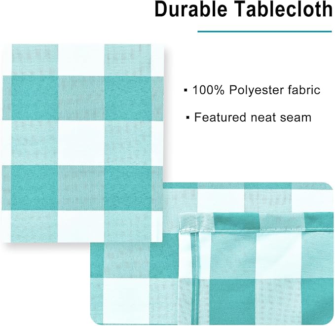 Checkered Tablecloth Rectangle, 60 x 140 Inch - Image 4